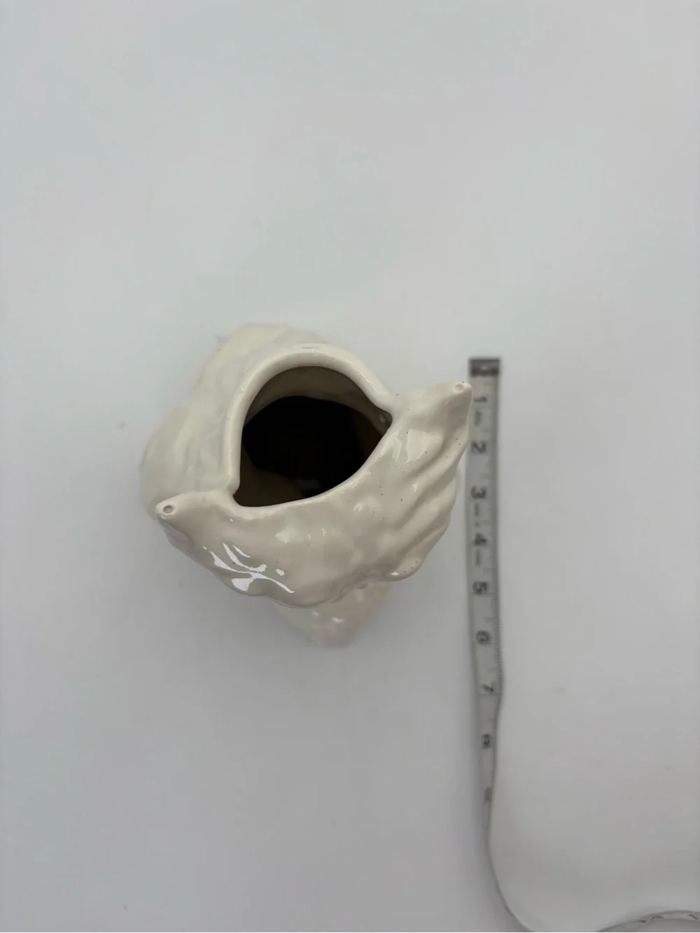 Vintage Ceramic Owl Vase - White Home Art Decor